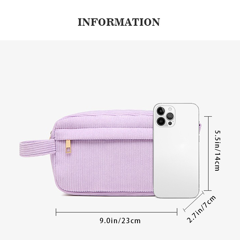 Custom Corduroy Makeup Bag with Name